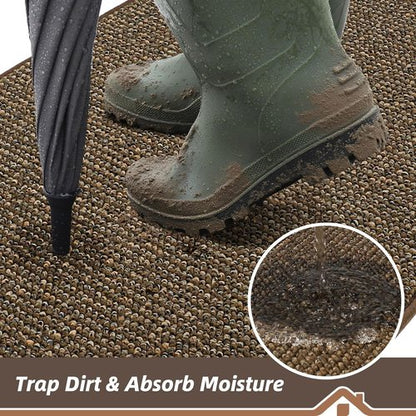 BEQHAUSE Dirt Trapper Door Mat - Non-Slip, Washable, Absorbent 32" x 48" Entrance Mat | Brown