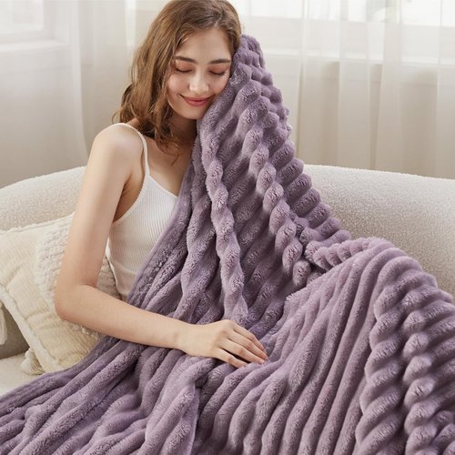 Bedsure GentleSoft Fleece Blanket - Super Soft Light Purple Cozy Throw for Couch | 60x80 Inches