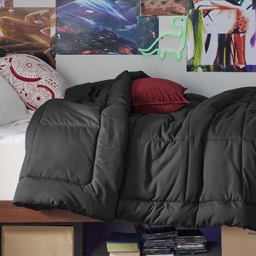 Bedsure Comforter Duvet Insert - All-Season Twin XL Quilted Bedding, GentleSoft Down Alternative, Black 92 x 68 Inches