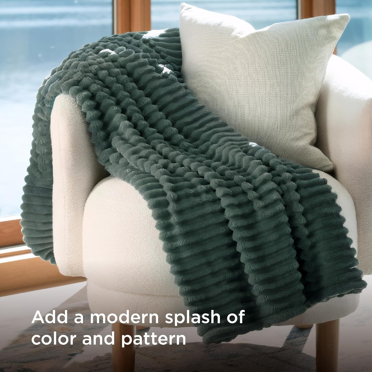 Bedsure GentleSoft Twin Blanket - Cozy Mallard Green Throw for Women | Soft and Stylish 66x90 Inches