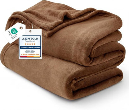 Bedsure GentleSoft Fleece Bed Blanket - Soft, Lightweight, Plush Comfort in Full Size Orange | 84x90 Inches