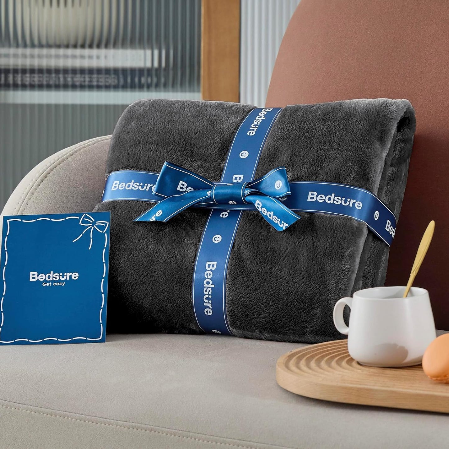Bedsure GentleSoft Fleece Bed Blanket - Soft, Lightweight, Plush Cozy Luxury in Charcoal | 84x90 Inches