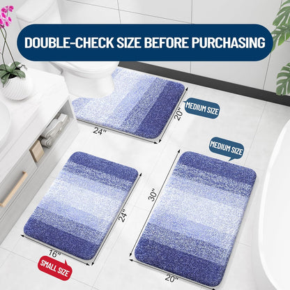 OLANLY Bathroom Rugs - Extra Soft Microfiber Mat 34x21 | Quick Dry & Machine Washable, Blue-Violet
