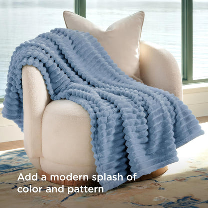 Bedsure GentleSoft Throw Blanket - Cozy Blue Blanket for Couch, Perfect Small Throw, 50x70 Inches