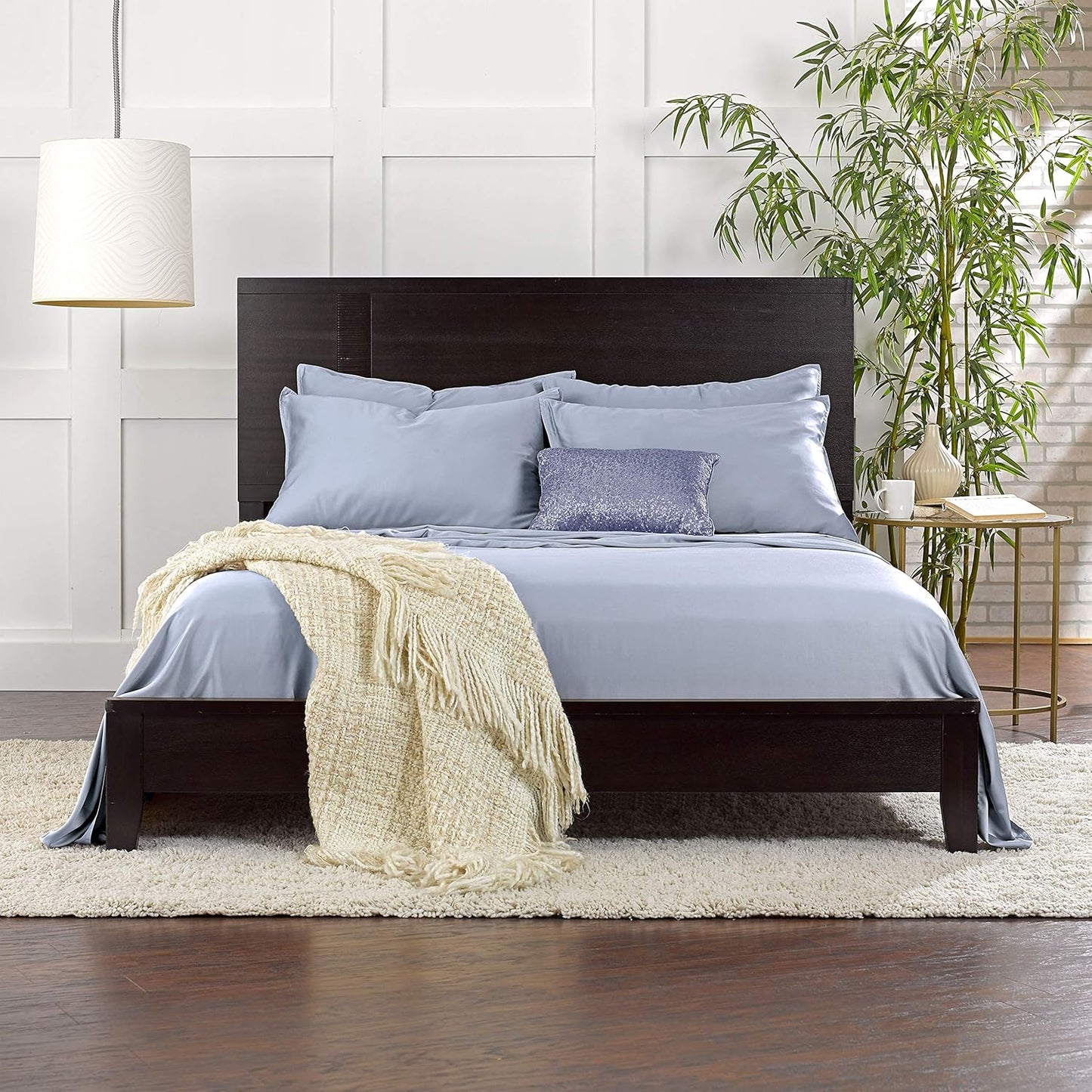 Pure Bamboo Twin Sheets - Luxuriously Soft 100% Organic Viscose Bed Sheet Set | Cooling & Durable (Twin, Sterling Blue)