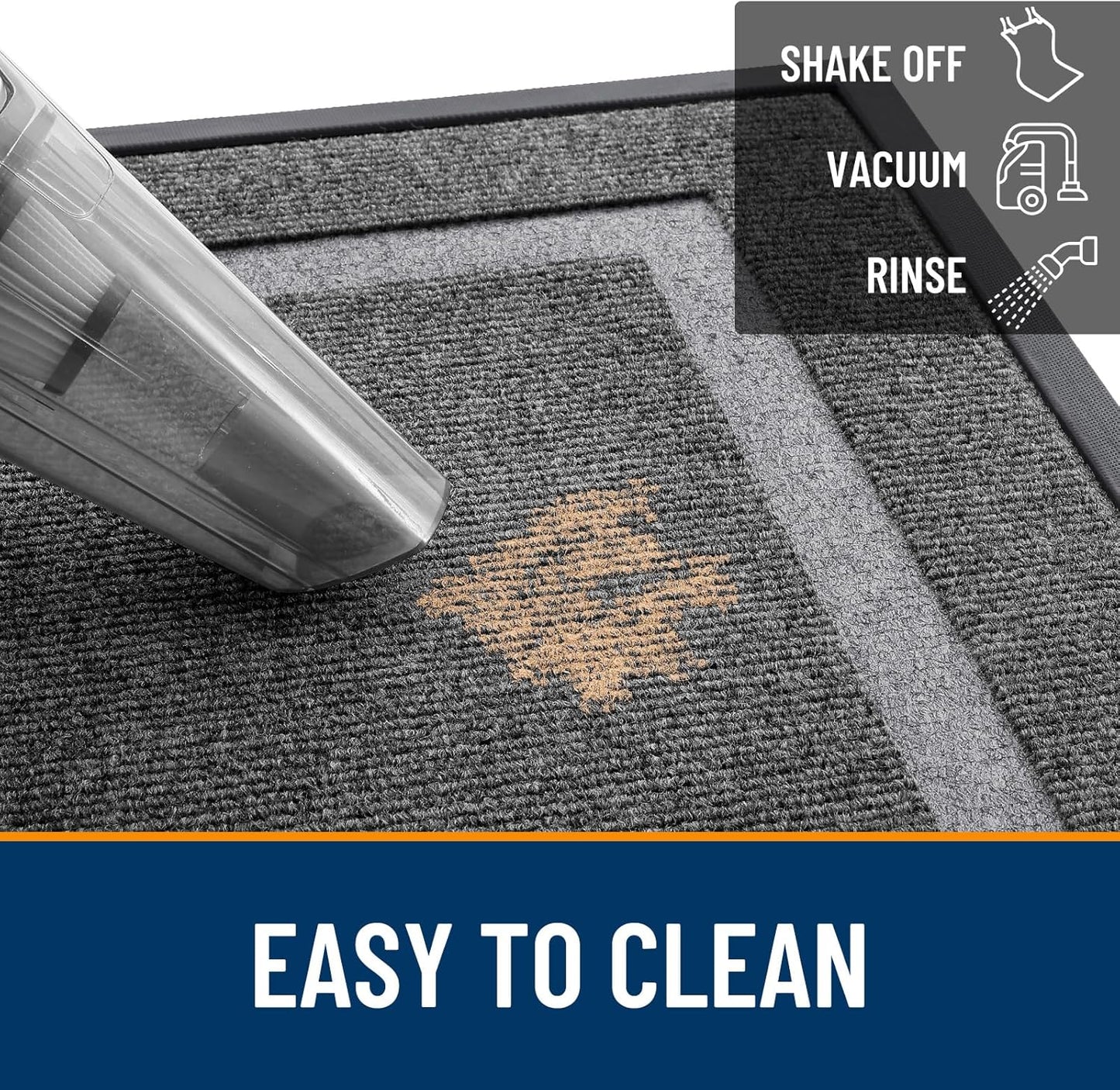 OLANLY Waterproof Front Door Mat - All-Season, Fade Resistant, Easy Clean | 59x23, Dark Grey