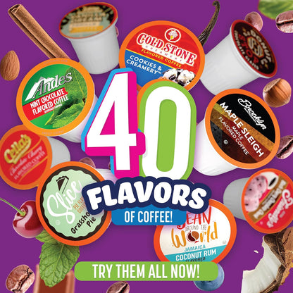 Two Rivers Coffee Flavored Coffee Pods - Assorted Variety Pack for Keurig | 40 Count