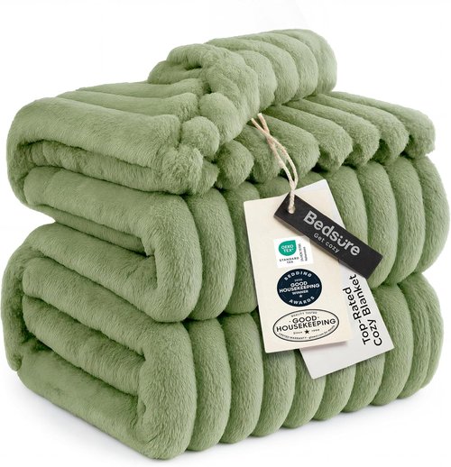 Bedsure GentleSoft Queen Fleece Blanket - Super Soft Cozy Throw for Couch, 90x90 Inches