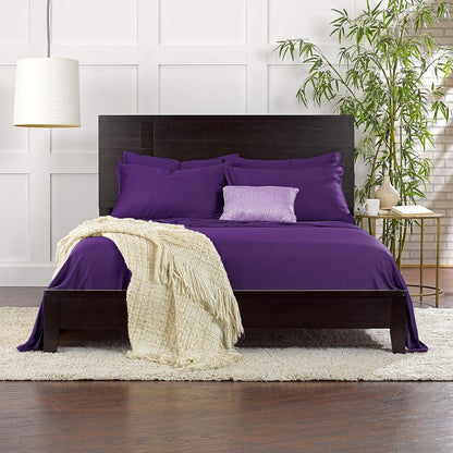 Pure Bamboo King Sheets - Luxuriously Soft & Cooling 100% Organic Viscose Bed Sheet Set | 2-Year Quality Promise (King, Purple)