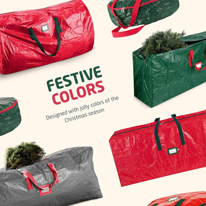 Zober Large Christmas Tree Storage Bag - Waterproof & Durable for 9 Ft Artificial Trees - Gray