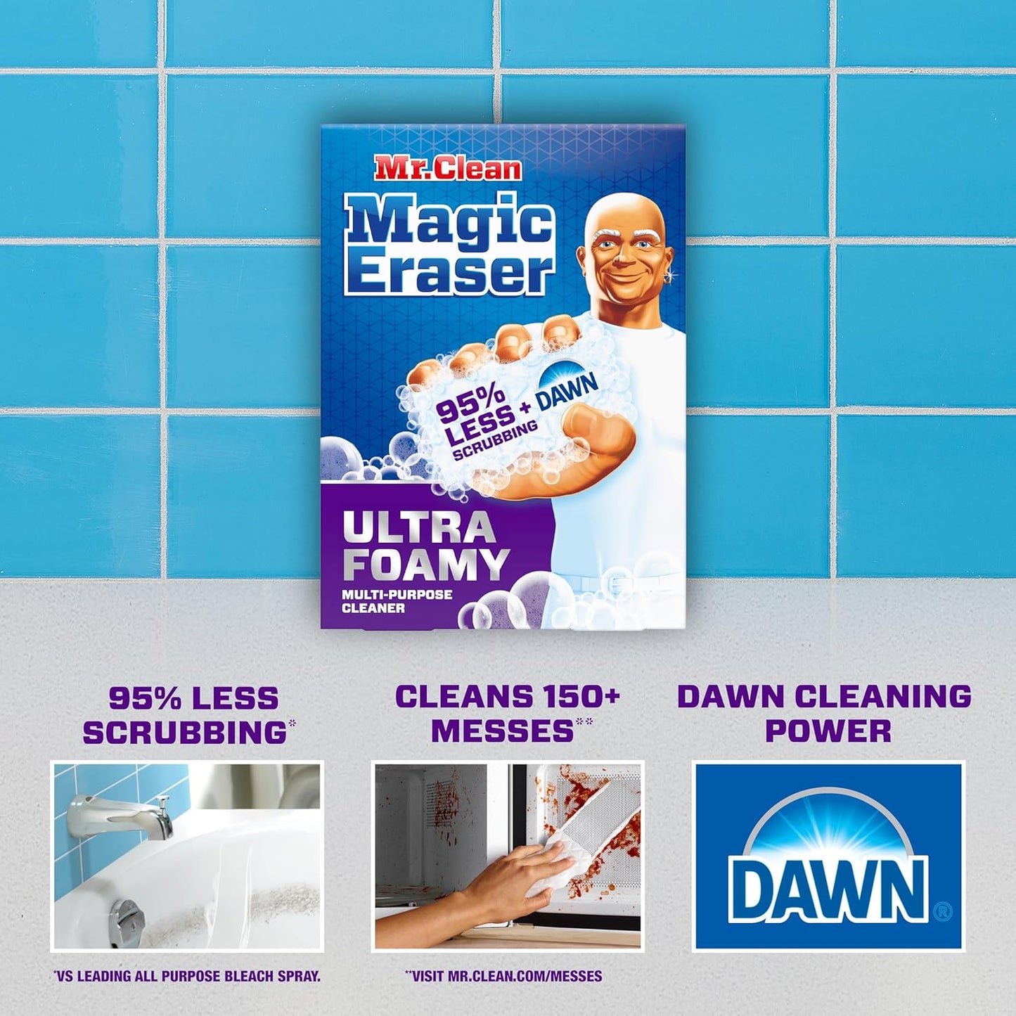 Mr. Clean Magic Eraser - Ultra Foamy All-Purpose Cleaning Sponge - 5 Count for Kitchen & Bathroom