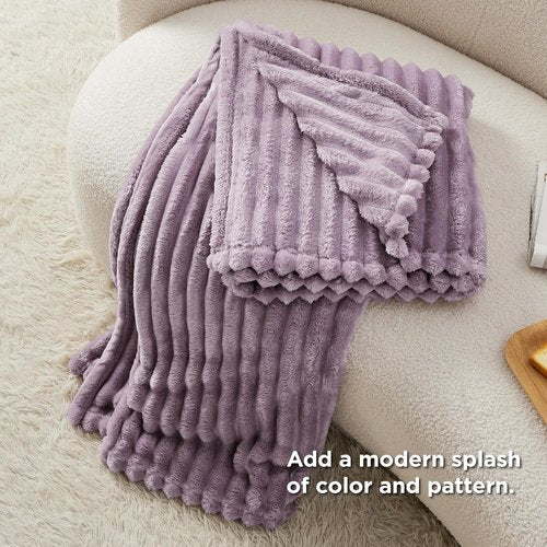 Bedsure GentleSoft Fleece Blanket - Super Soft Light Purple Cozy Throw for Couch | 60x80 Inches
