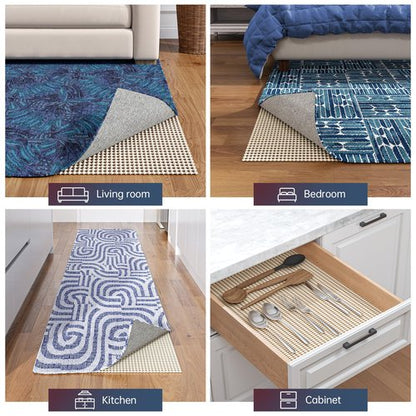Jorvila Non-Slip Rug Pad Gripper 2x8 Feet, Anti Skid Mat for Kitchen Hallway Runner Rug, Keep Rugs in Position and Safe, Thick Cushioned Carpet Pad for Hardwood Floors Protection