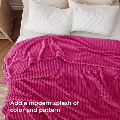 Bedsure GentleSoft Hot Pink Queen Blanket - Cozy, Soft Throw for Women | 90x90 Inches
