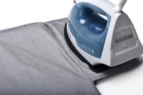 Handy Laundry Portable Ironing Mat - Easily Change Any Flat Surface into an Ironing Board. Features Silicone Slip Resistant Iron Rest to Safely Place Your Hot Iron. Easy to Take Along When Traveling.