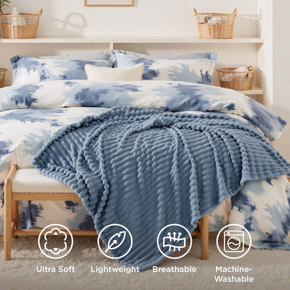 Bedsure GentleSoft Throw Blanket - Cozy Blue Blanket for Couch, Perfect Small Throw, 50x70 Inches