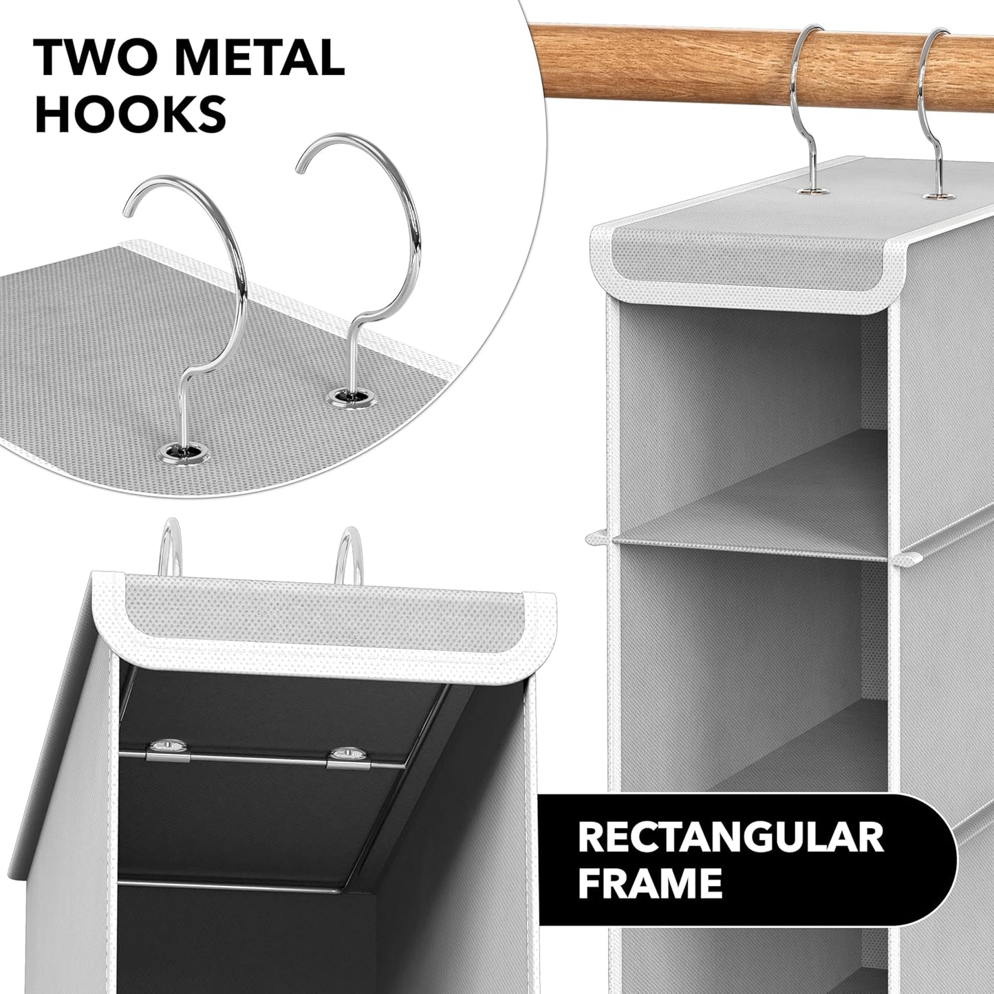 Simple Houseware 10-Shelf Hanging Shoe Organizer - Space-Saving Closet Storage in Grey