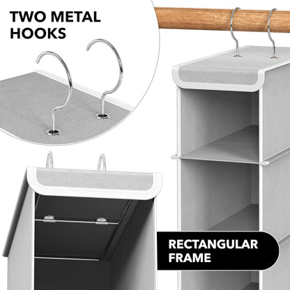 Simple Houseware 10-Shelf Hanging Shoe Organizer - Space-Saving Closet Storage in Grey