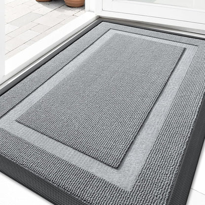 OLANLY Indoor Outdoor Doormat - Waterproof All-Season Rubber Mat, Easy Clean, 29.5x17, Ash Gray
