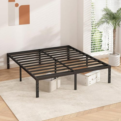 HLIPHA Metal Platform Bed Frame - 14 Inch Tall Full Size | Heavy Duty Support Slats, Easy Assembly, Black