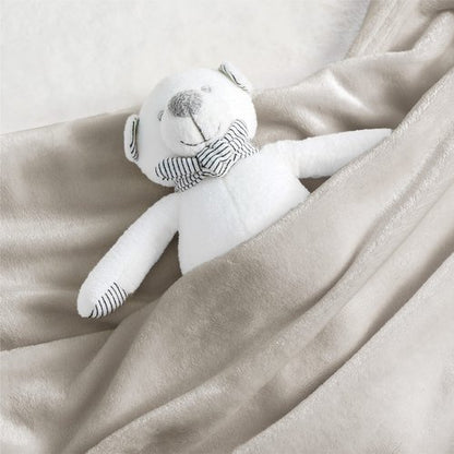 Bedsure GentleSoft Bedding Fleece Blanket for Girls and Boys - Soft Cozy Cute Small Throw Blankets for Travel, 43x55 Inches, Linen