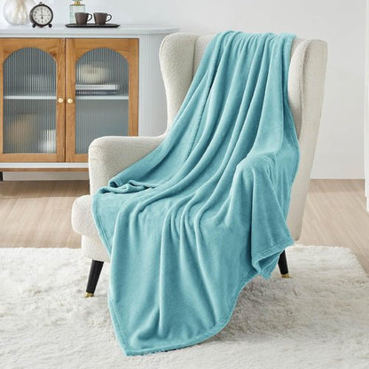 Bedsure GentleSoft Fleece Throw Blanket - Cozy Plush River Blue Blanket for Couch, 50x60 Inches