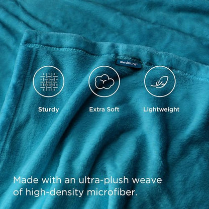 Bedsure GentleSoft Fleece Throw Blanket - Soft, Lightweight Plush Cozy Blanket in Teal, 50x60 Inches