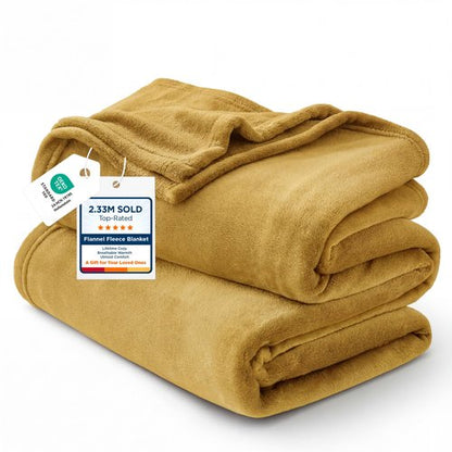 Bedsure GentleSoft Fleece Blanket Twin Size Yellow - 300GSM Lightweight Plush Fuzzy Cozy Soft Warm Blanket for Bed, Sofa, Couch, Travel, Camping, 60x80 inches