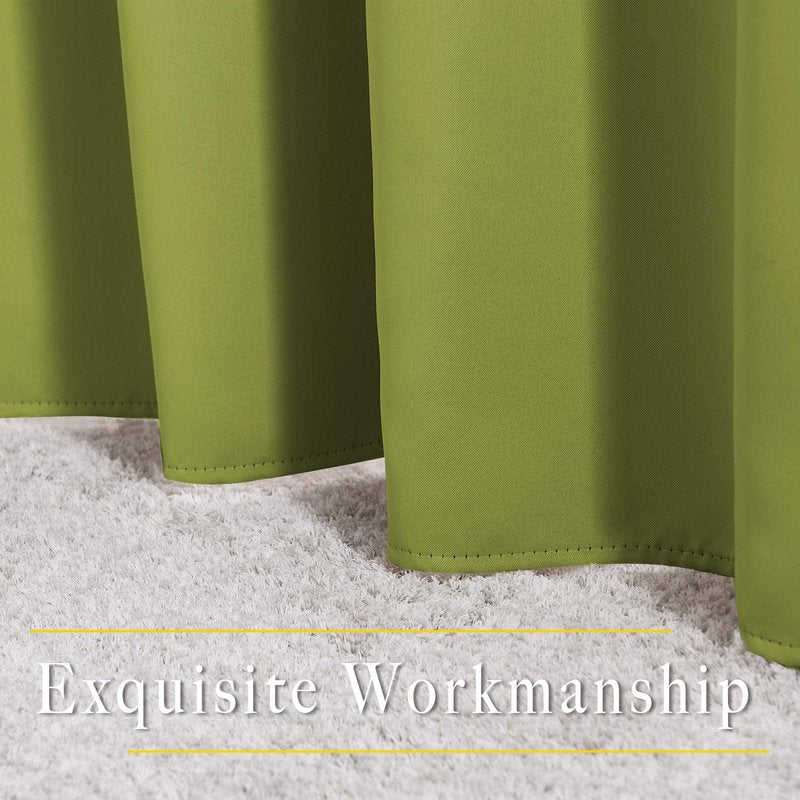 NICETOWN Fresh Green Blackout Curtains for Living Room, Grommet Thermal Insulated Window Drapes Room Divider Blinds Sound Reducing for Living Room, W46 x L102, 2 Pieces