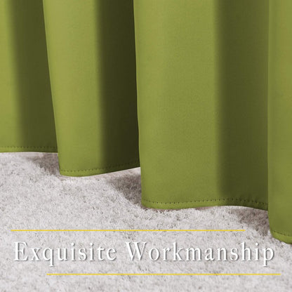 NICETOWN Fresh Green Blackout Curtains for Living Room, Grommet Thermal Insulated Window Drapes Room Divider Blinds Sound Reducing for Living Room, W46 x L102, 2 Pieces