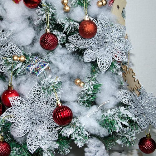 Apragaz Artificial Snow Decoration - Fluffy Flame Resistant Fake Snow for Christmas Trees & Winter Villages | 5.6 OZ