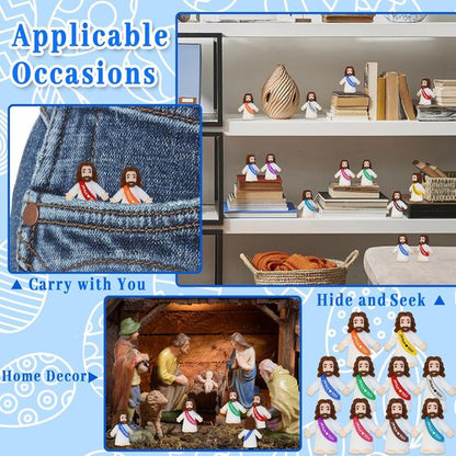 Bamamon Mini Jesus Figurines - 50 Pcs Easter Party Favors for Sunday School & Baptism Gifts