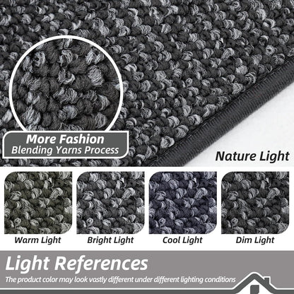 BEQHAUSE Dirt Trapper Door Mat - Non-Slip, Washable Entryway Rug | 17" x 30", Charcoal Color