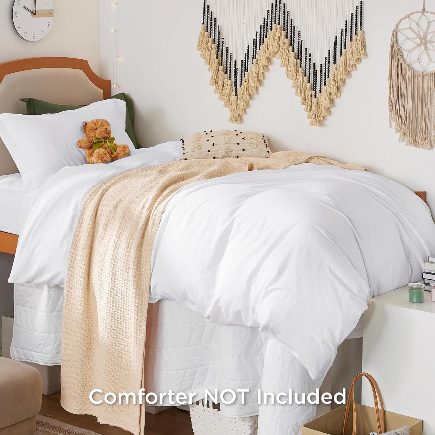 Bedsure Duvet Cover Set - Extra Soft Prewashed Cotton-Like Polyester | Twin/Twin XL, White, 2 Pieces