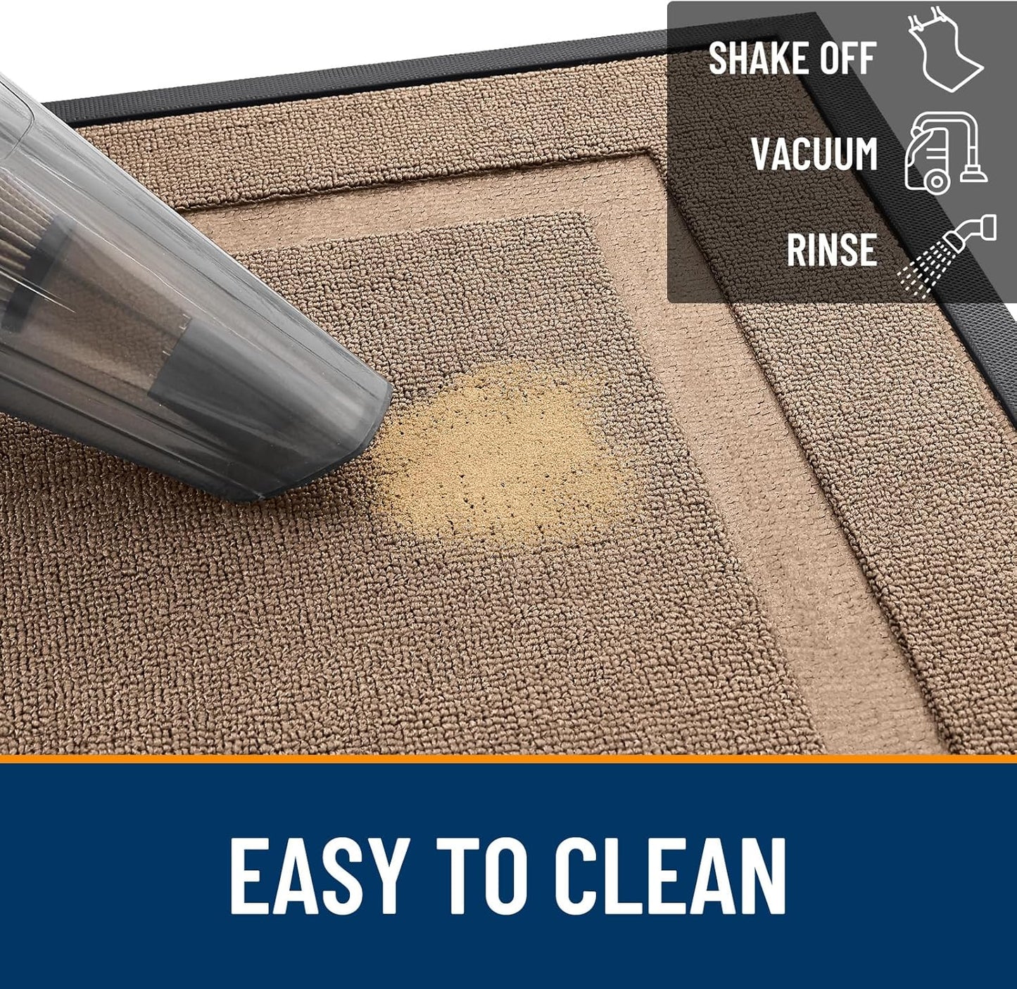 OLANLY Waterproof Front Door Mat - All-Season Indoor/Outdoor Doormat, Easy Clean, 29.5x17, Mocha