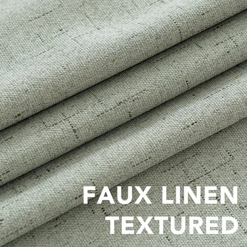 H.VERSAILTEX Linen Blackout Curtains 72 Inches Long 100% Absolutely Blackout Thermal Insulated Textured Linen Look Curtain Draperies Anti-Rust Grommet, Energy Saving with White Liner, 2 Panels, Sage