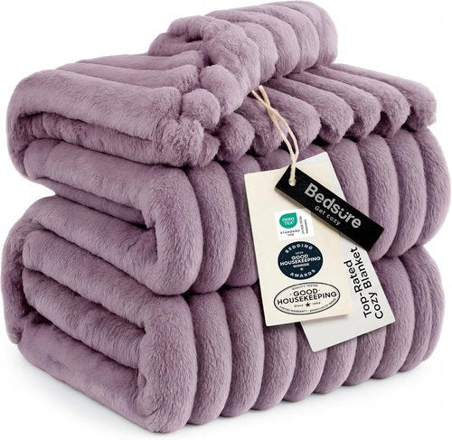 Bedsure GentleSoft Light Purple Fleece Blanket - Cozy, Soft Throw for Couch | 108x90 Inches
