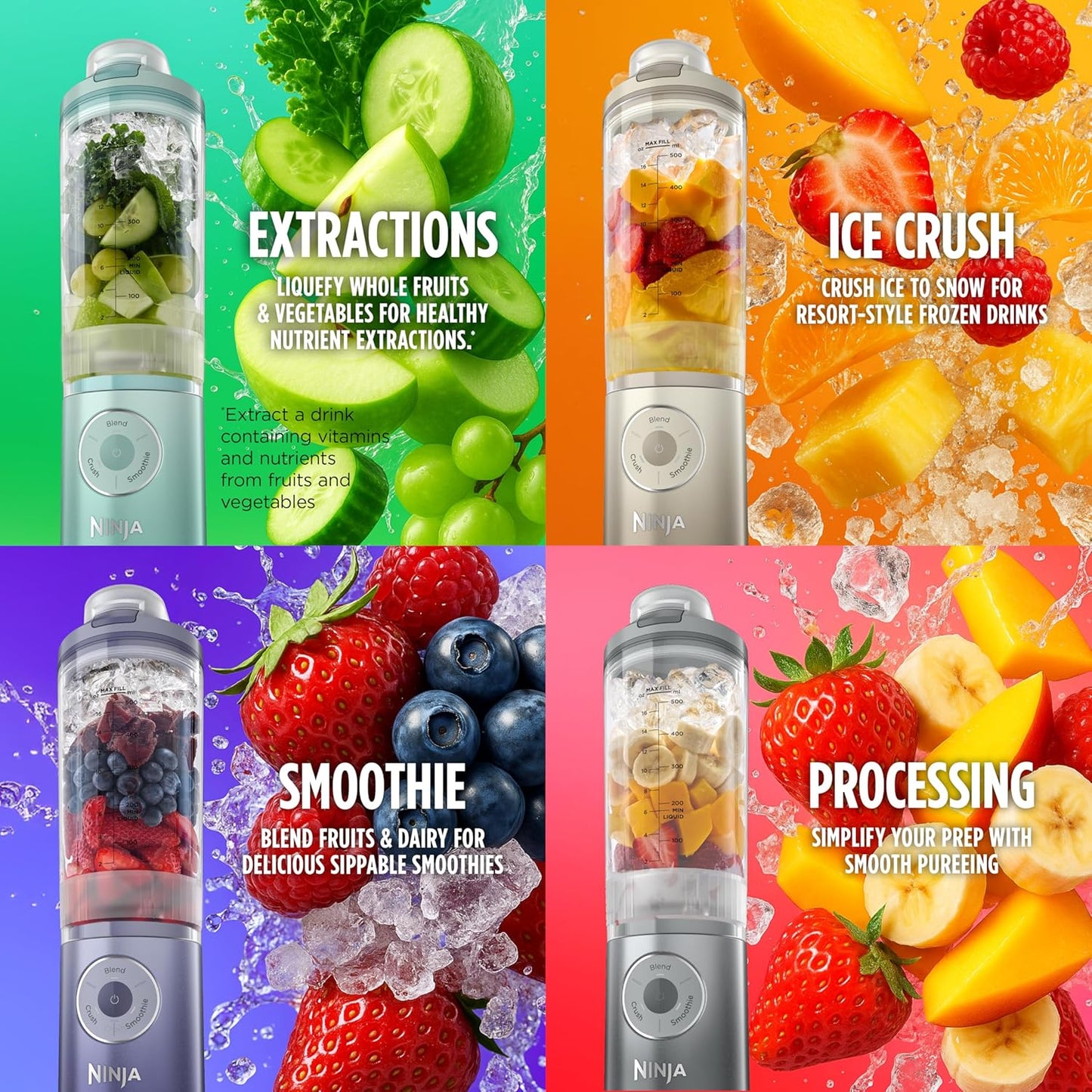 Ninja Blast Max Portable Blender - Cordless 22 oz Smoothie Maker with 3 Programs | Dishwasher Safe & Leakproof