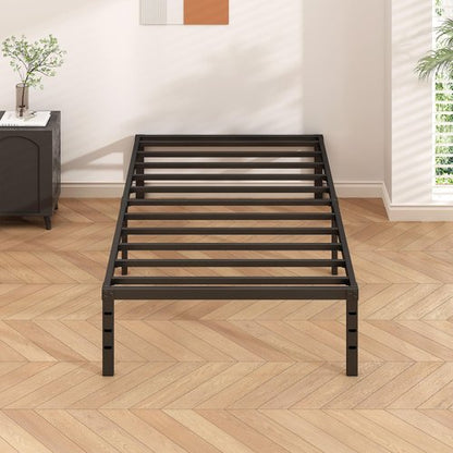 HLIPHA Metal Platform Bed Frame 16 Inch Tall,No Box Spring Needed,Twin Size Bed with Heavy Duty Strong Support Slats,Easy to Assemble,Black