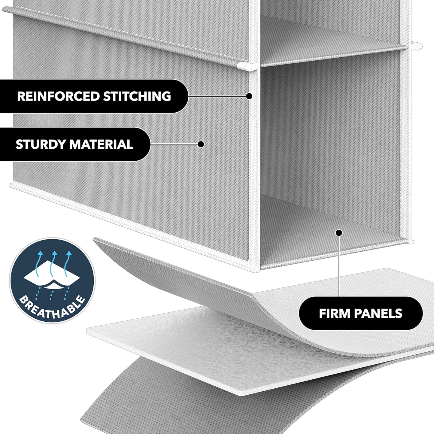 Simple Houseware 10-Shelf Hanging Shoe Organizer - Space-Saving Closet Storage in Grey