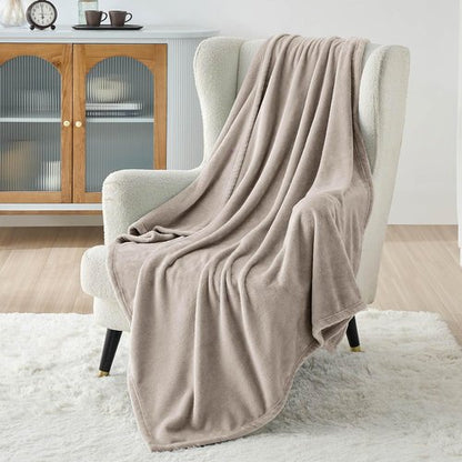 Bedsure GentleSoft Fleece Blanket - Lightweight Plush Cozy Twin Size Oxford Tan, 60x80 Inches