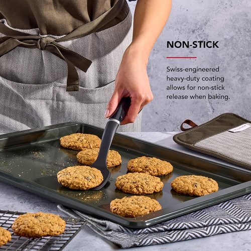KitchenAid Non-Stick Baking Sheet - 13x18 Inch | Durable & Easy to Clean Evergreen Finish