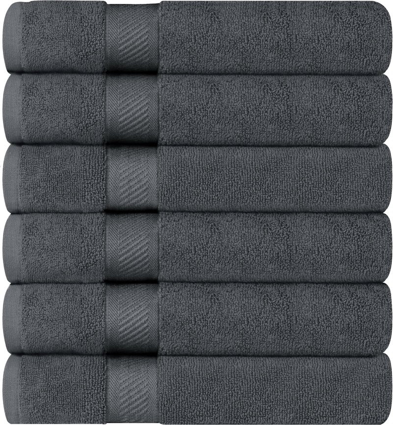 Utopia Towels 6 Pack Medium Bath Towel Set, 24 by 48 Inches, 500 GSM 100% Ring Spun Cotton, Lightweight and Highly Absorbent Quick Drying Premium Towels for Hotel, Spa and Bathroom, Grey