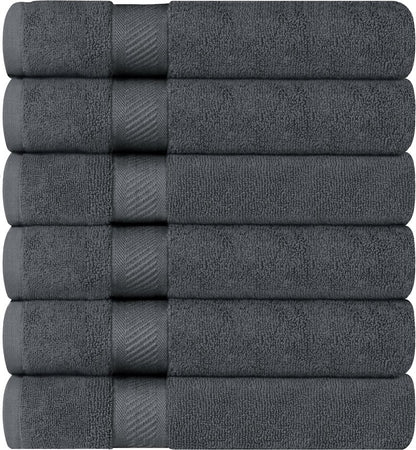 Utopia Towels 6 Pack Medium Bath Towel Set, 24 by 48 Inches, 500 GSM 100% Ring Spun Cotton, Lightweight and Highly Absorbent Quick Drying Premium Towels for Hotel, Spa and Bathroom, Grey