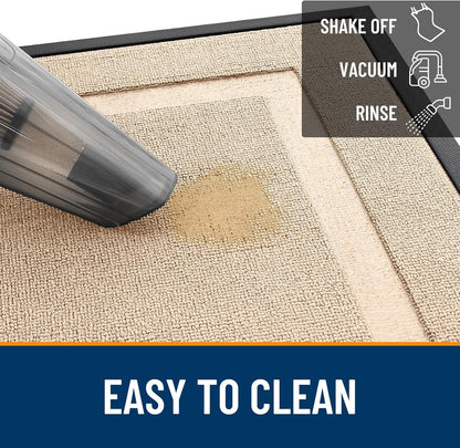 OLANLY Waterproof Front Door Mat - All-Weather Indoor/Outdoor Doormat, Easy Clean, 29.5x17, Off-White