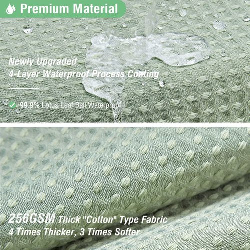 Dynamene Stall Fabric Shower Curtain - 48 inch Wide Waffle Weave Weighted Thick Cloth Shower Curtain for Bathroom, Neutral Heavy Duty Hotel Spa Luxury Bath Curtain Set with 8 Hook, 48x72, Sage Green