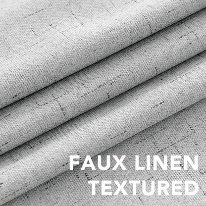 H.VERSAILTEX 100% Blackout Curtains for Bedroom Thermal Insulated Linen Textured Curtains Heat and Full Light Blocking Drapes Living Room Curtains 2 Panel Sets, Glacier Gray, 52x108 Inch