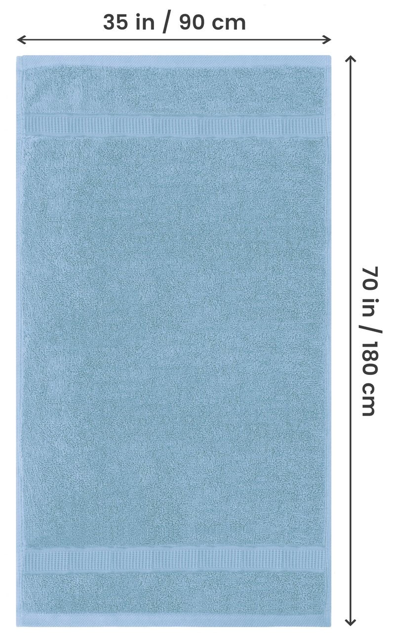 Utopia Towels Luxurious Jumbo Bath Sheet 2 Piece, 600 GSM, 35 by 70 Inches, 100% Ring Spun Cotton, Highly Absorbent and Quick Dry Extra Large Bath Towel, Super Soft Towel, Sky Blue