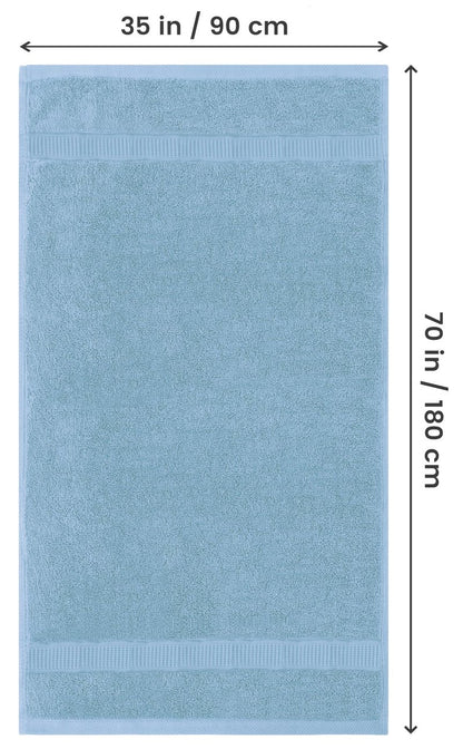 Utopia Towels Luxurious Jumbo Bath Sheet 2 Piece, 600 GSM, 35 by 70 Inches, 100% Ring Spun Cotton, Highly Absorbent and Quick Dry Extra Large Bath Towel, Super Soft Towel, Sky Blue