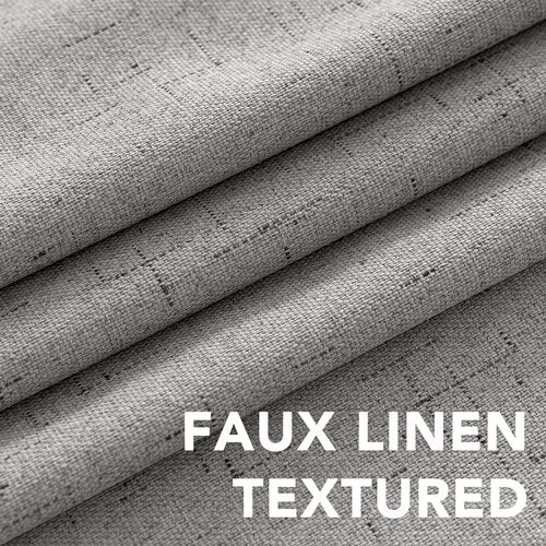 H.VERSAILTEX Linen Blackout Curtains 72 Inches Long 100% Blackout Thermal Insulated Textured Linen Look Curtain Draperies Anti-Rust Grommet, Energy Saving with White Liner, 2 Panels, Dove Gray